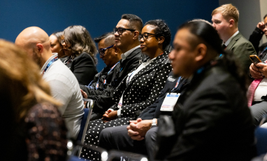 Adults at a professional development learning session.