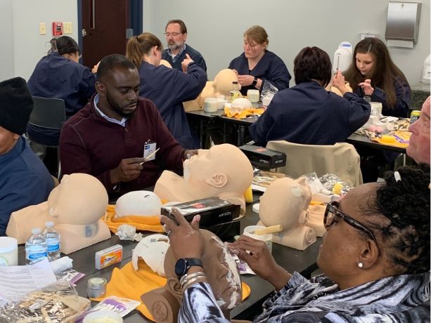 Restorative artists in class