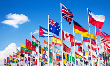 Large group of global flags.